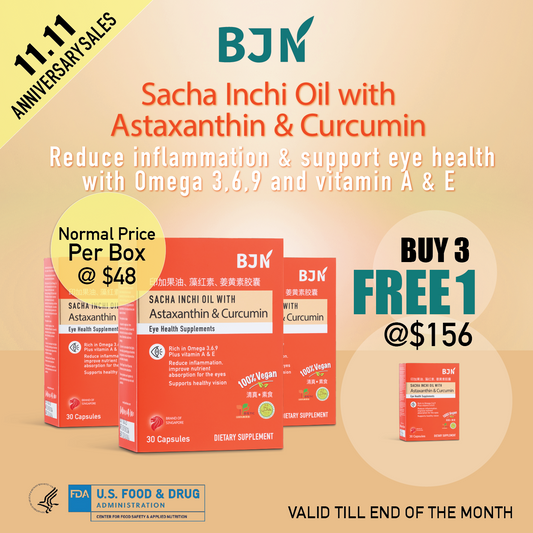 [11.11 promo] Buy 3 Free 1 Box: Sacha Inchi Oil with Astaxanthin & Curcumin Eye Supplements