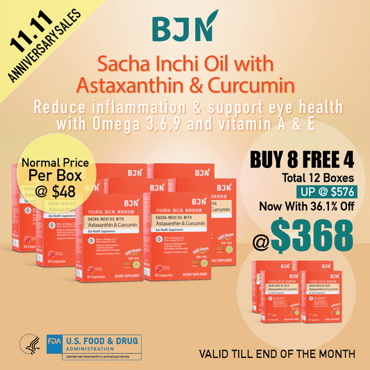 [11.11 promo] Buy 8 Free 4 Boxes: Sacha Inchi Oil with Astaxanthin & Curcumin Eye Supplements