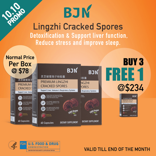 [10.10 promo] Buy 3 Free 1 Box: Premium Lingzhi Cracked Spores